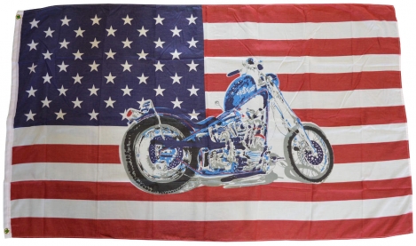 Fahne USA Motorrad