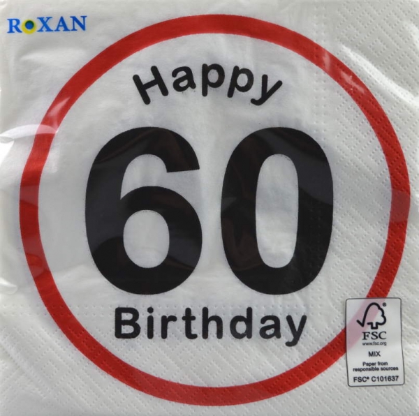 Serviette Happy Birthday 60